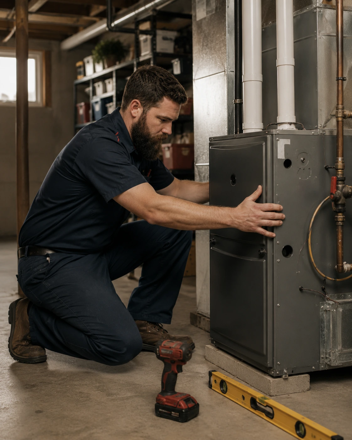 High-efficiency furnace install in Ballantyne