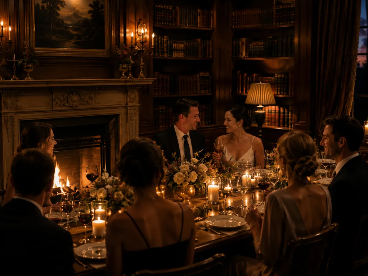 Rehearsal dinner in the library