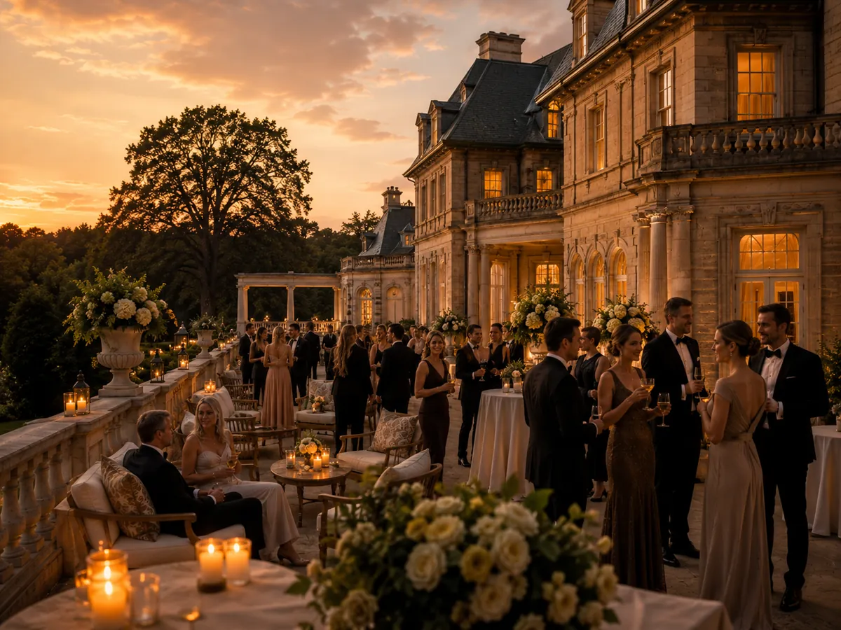 Terrace cocktails at sunset