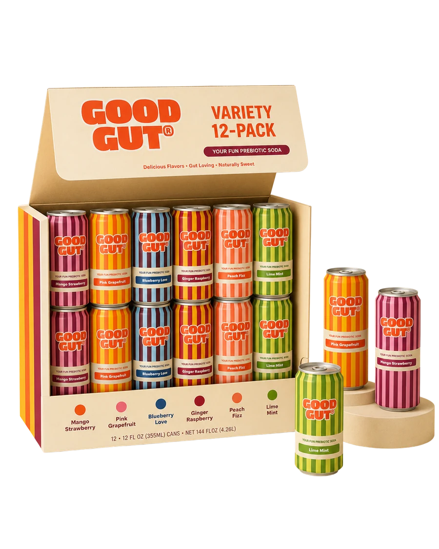 Variety 12-pack, Good Gut prebiotic soda