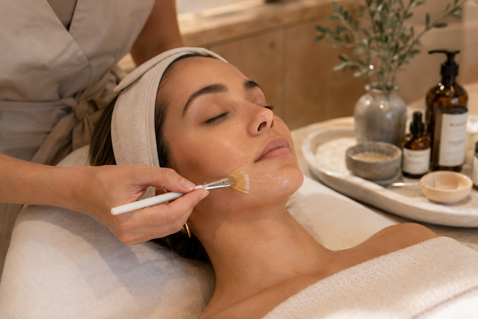 A Maren Cosmetic Studio facial in progress